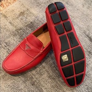 Prada Saffiano Leather Driving Shoes
